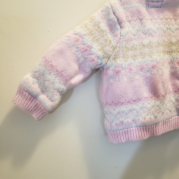 Baby Gap Pastel Fair Isle Button Up Sweater Pink - Picture 10 of 16